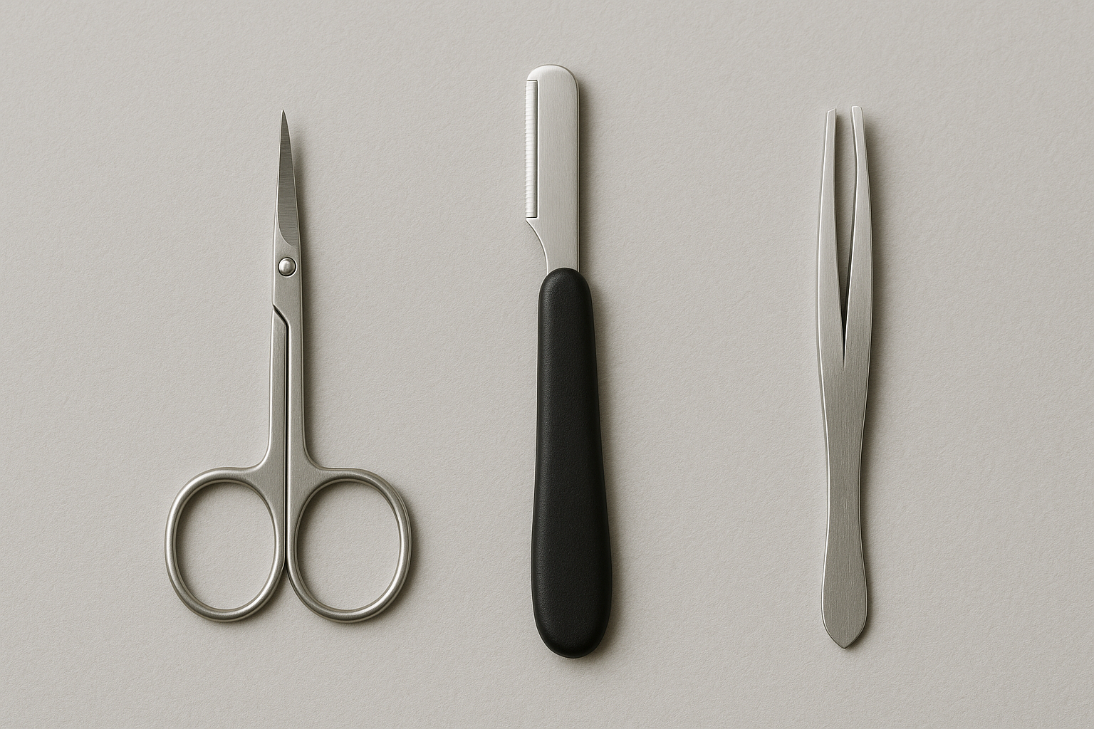 修眉工具選擇指南：剪刀、刮刀、鑷子使用時機