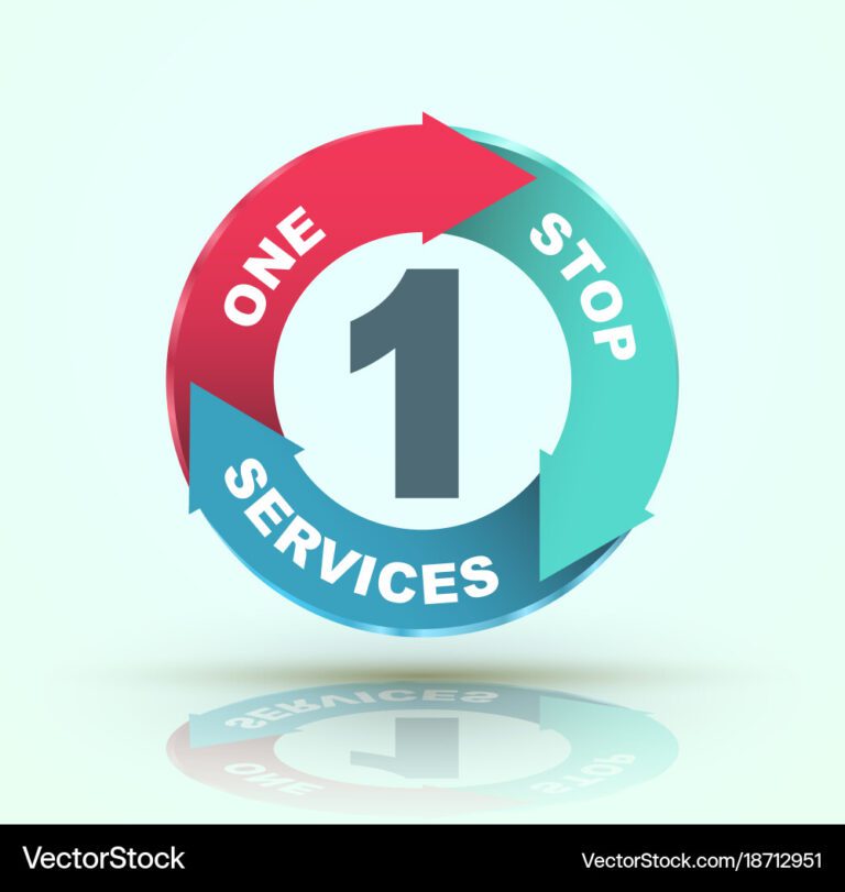 One stop services icon Royalty Free Vector Image