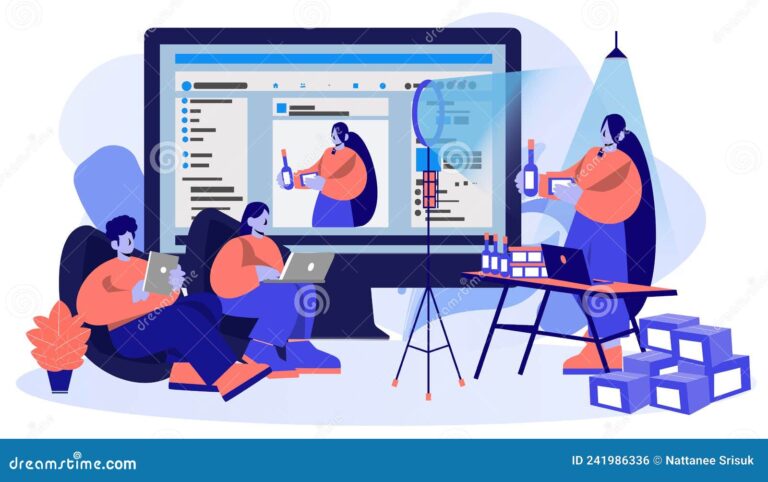 Female Trader Online Live Broadcast Sell Goods in Group Social ...