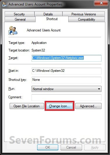 Advanced User Accounts Shortcut - Create Windows 10 Forums
