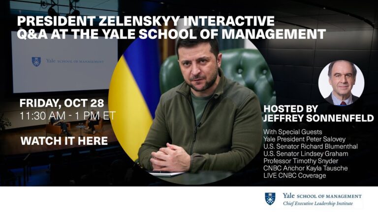 President Zelenskyy Interactive Q&A at the Yale School of Management